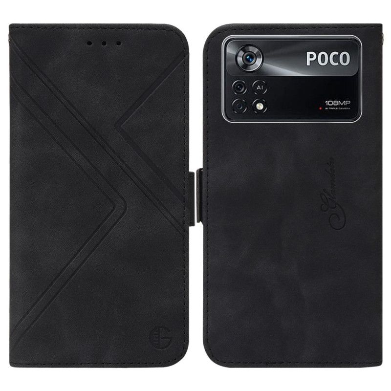 Flip Cover Poco X4 Pro 5G Rfid Diskret Mønster