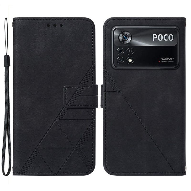 Flip Cover Poco X4 Pro 5G Trekanter Med Snor