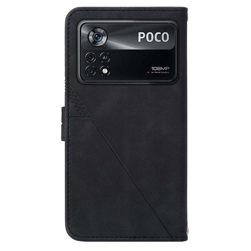 Flip Cover Poco X4 Pro 5G Trekanter Med Snor