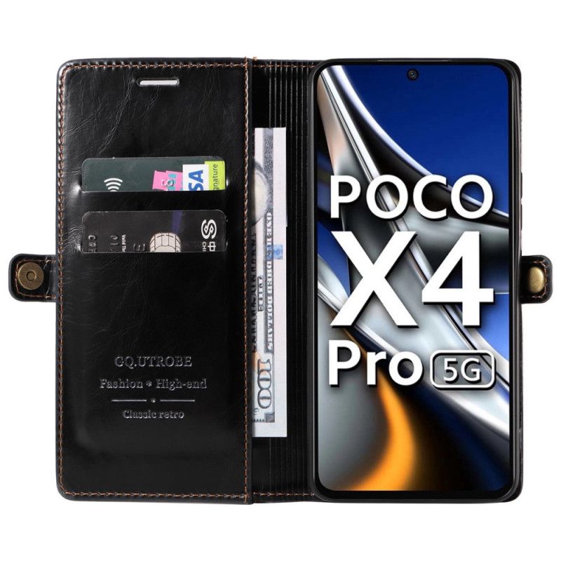 Flip Cover Poco X4 Pro 5G Vokset Lædereffekt Gq.utrobe