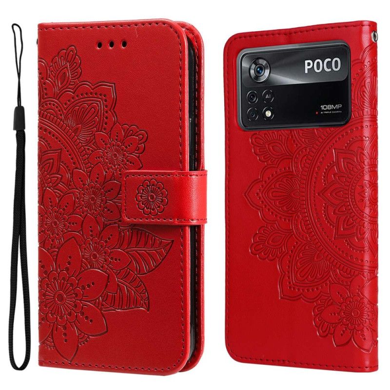 Læder Cover Poco X4 Pro 5G Med Snor Strop Mandala