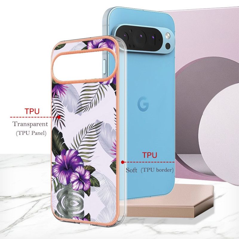 Cover Google Pixel 9 Violet Blomst