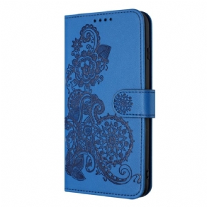 Læder Cover Google Pixel 9 Telefon Etui Mandala Blomster Med Rem