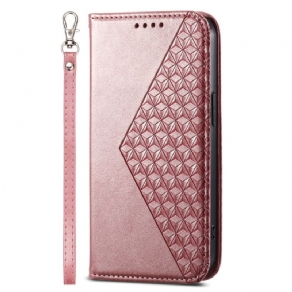 Læder Cover Google Pixel 9 Telefon Etui Strappy Diamond Design