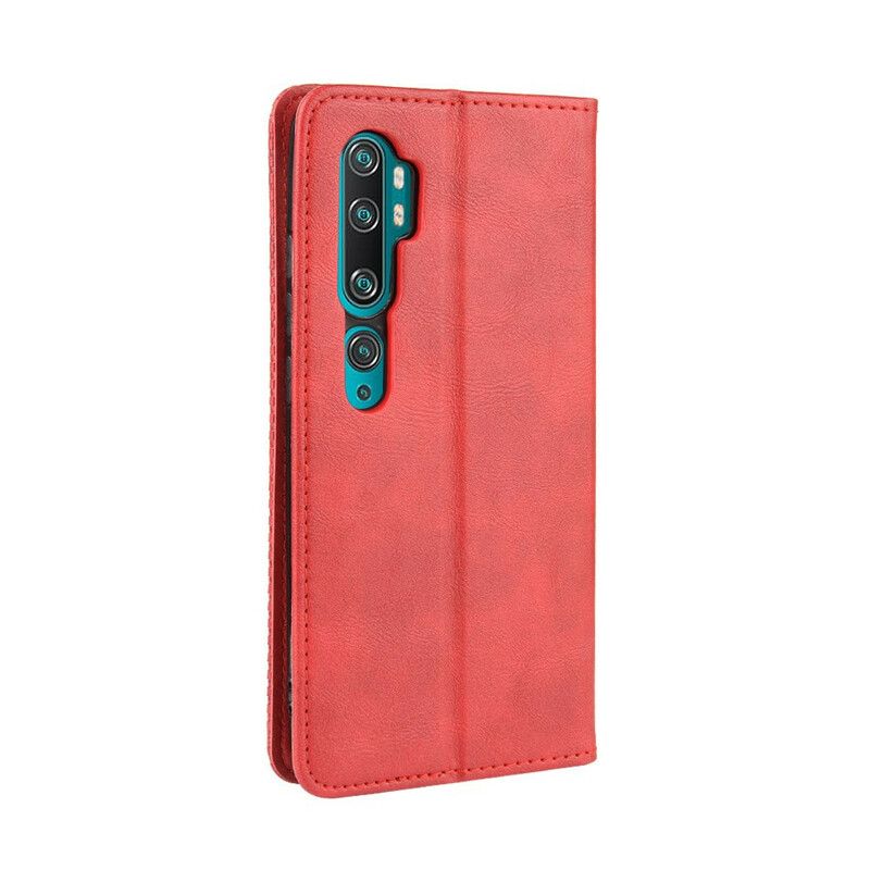 Cover Xiaomi Mi Note 10 / 10 Pro Flip Cover Vintage Stiliseret Lædereffekt