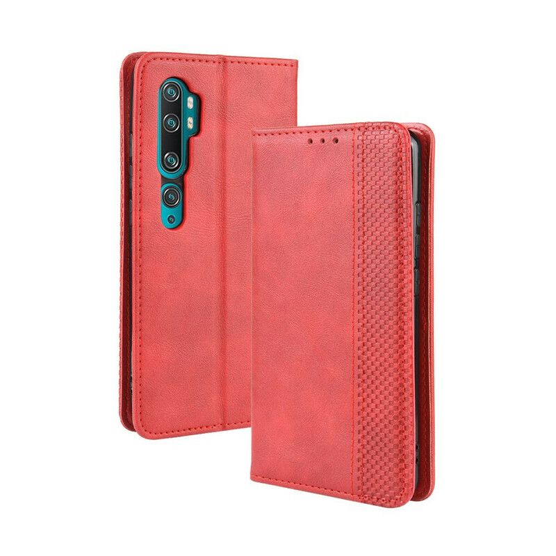 Cover Xiaomi Mi Note 10 / 10 Pro Flip Cover Vintage Stiliseret Lædereffekt