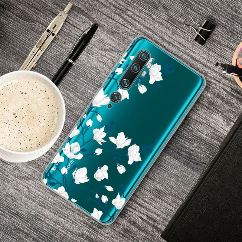 Cover Xiaomi Mi Note 10 / 10 Pro Hvide Blomster