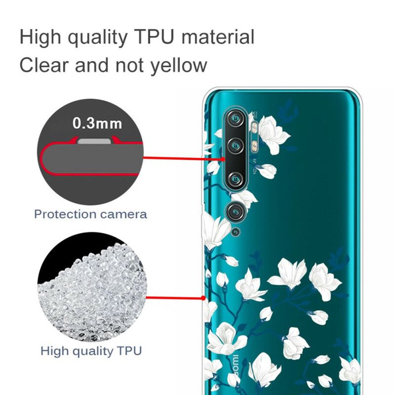 Cover Xiaomi Mi Note 10 / 10 Pro Hvide Blomster