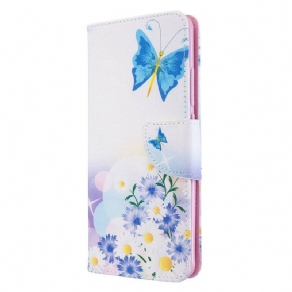 Flip Cover Xiaomi Mi Note 10 / 10 Pro Malede Sommerfugle Og Blomster