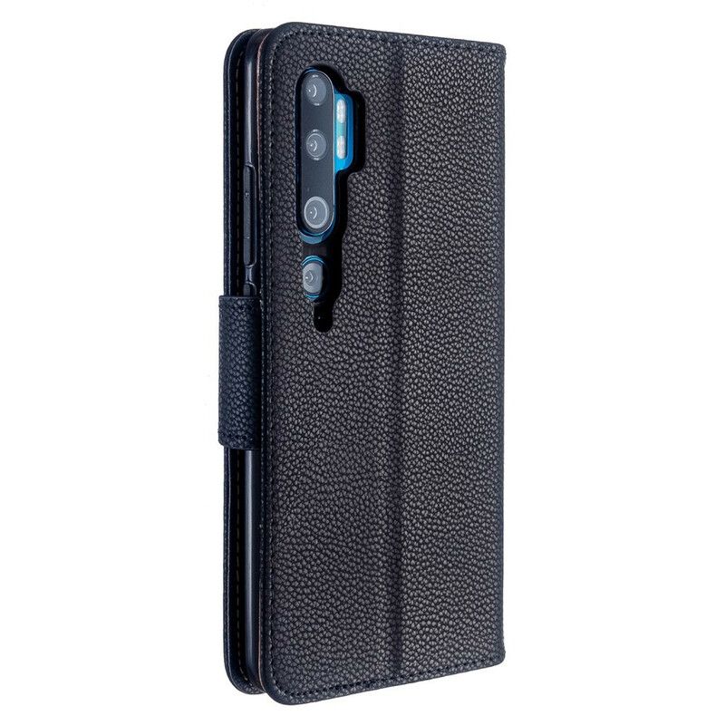 Flip Cover Xiaomi Mi Note 10 / 10 Pro Med Snor Farverig Litchi-lædereffektrem