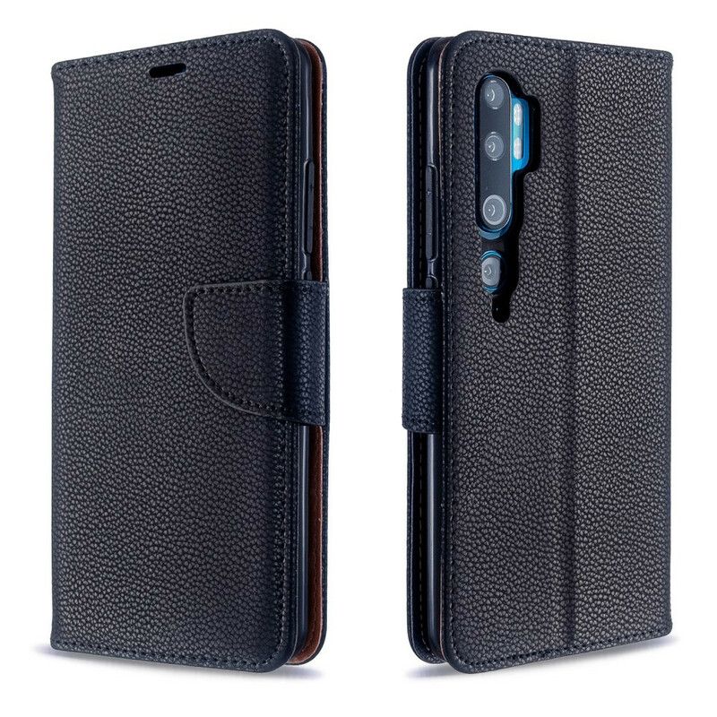 Flip Cover Xiaomi Mi Note 10 / 10 Pro Med Snor Farverig Litchi-lædereffektrem