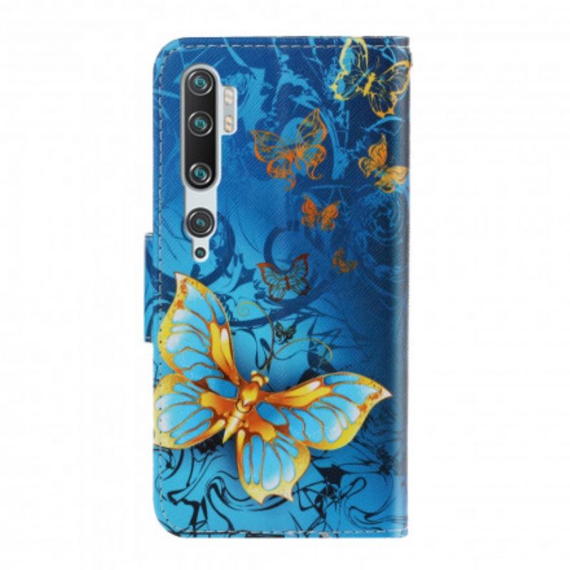 Flip Cover Xiaomi Mi Note 10 / 10 Pro Med Snor Variationer Af Sommerfuglestrop