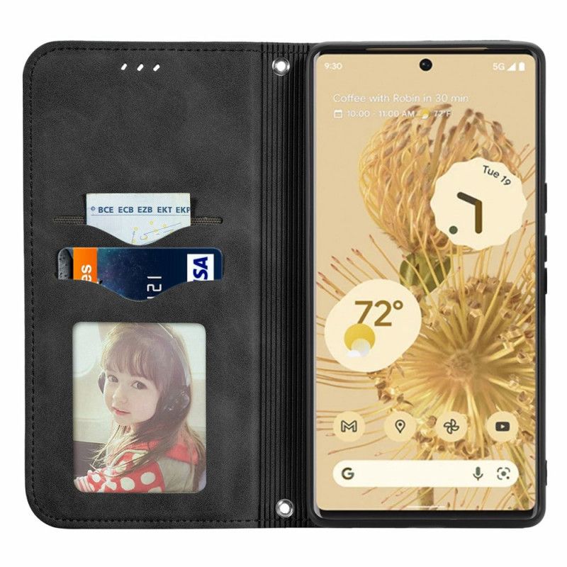 Cover Google Pixel 6 Flip Cover Vintage Skin-touch Design