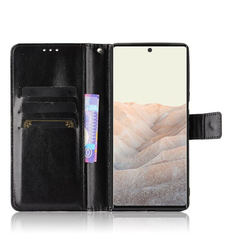 Flip Cover Google Pixel 6 Flashy Imiteret Læder