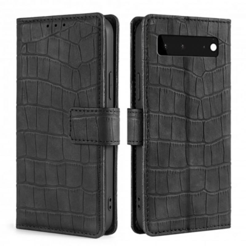 Flip Cover Google Pixel 6 Skin-touch Krokodille