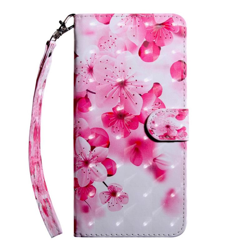 Læder Cover Google Pixel 6 Pink Blomster