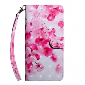 Læder Cover Google Pixel 6 Pink Blomster