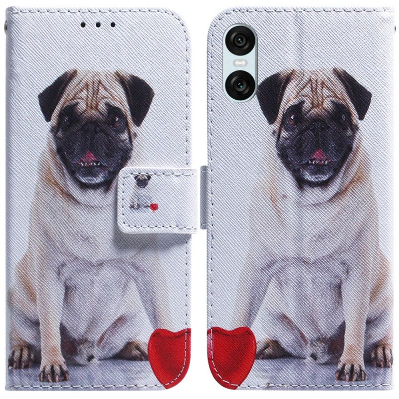 Læder Cover Sony Xperia 10 Vi Telefon Etui Mops Hund