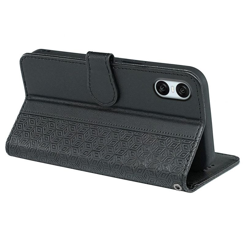 Læder Cover Sony Xperia 10 Vi Telefon Etui Terningfrise