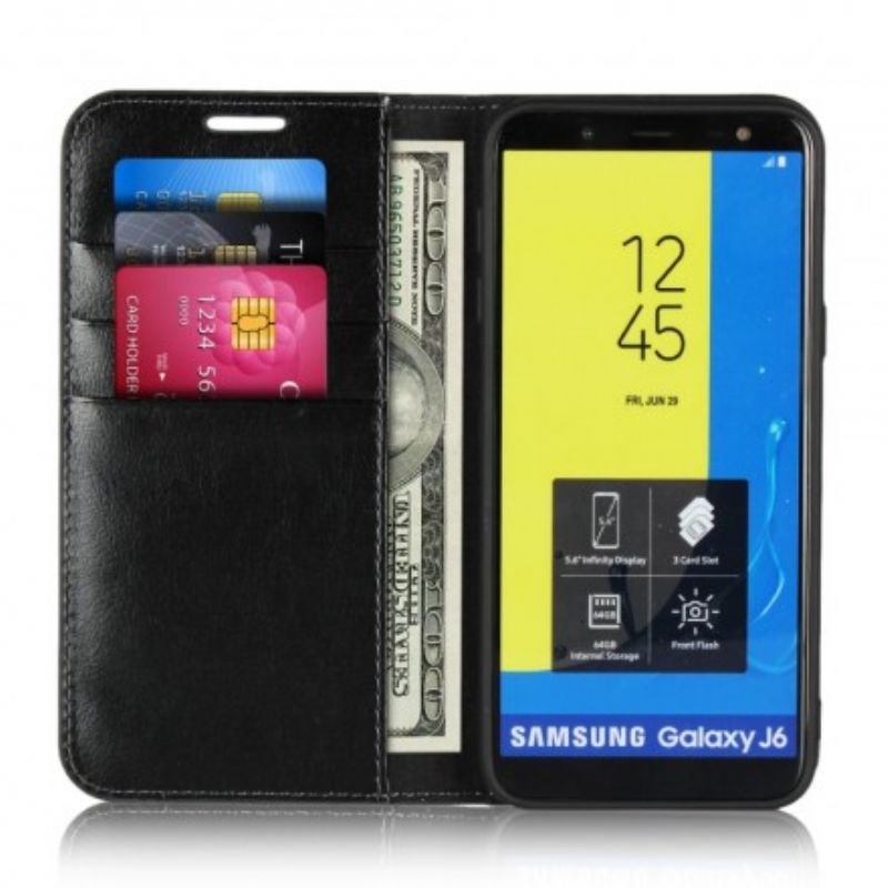 Cover Samsung Galaxy J6 Flip Cover Antik Imiteret Læder