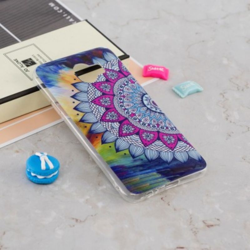 Cover Samsung Galaxy J6 Fluorescerende Farverig Mandala