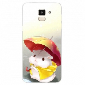 Mobilcover Samsung Galaxy J6 Hamster I Regnen