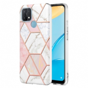 Cover Oppo A15 Blinkende Geometrisk Marmor