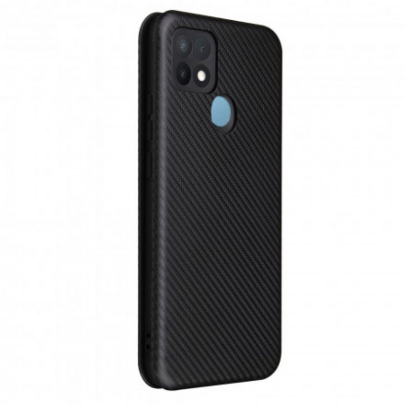 Cover Oppo A15 Flip Cover Farvet Carbon Silikone