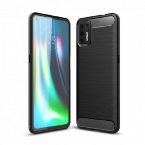 Cover Moto G9 Plus Børstet Kulfiber