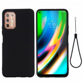 Cover Moto G9 Plus Flydende Silikonedesign Med Snor