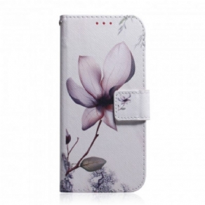 Flip Cover Moto G9 Plus Gammel Rosenblomst