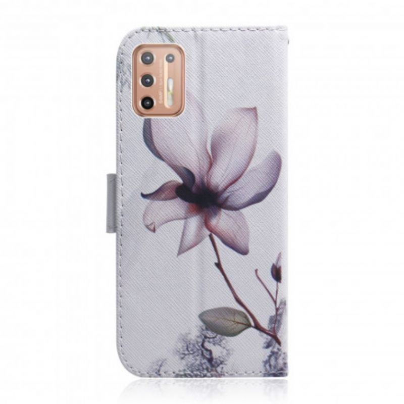 Flip Cover Moto G9 Plus Gammel Rosenblomst