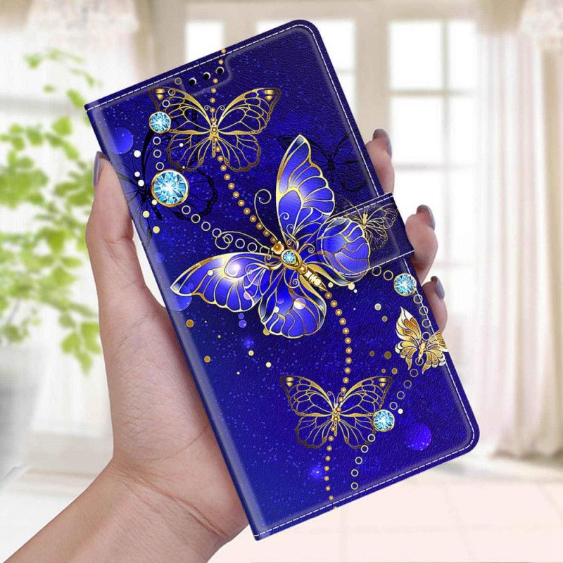 Flip Cover Samsung Galaxy M23 5G Med Snor Thong Butterflies Fan