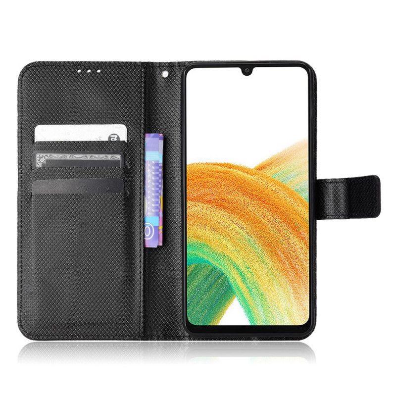 Flip Cover Samsung Galaxy M23 5G Tekstureret Mønster Med Rem