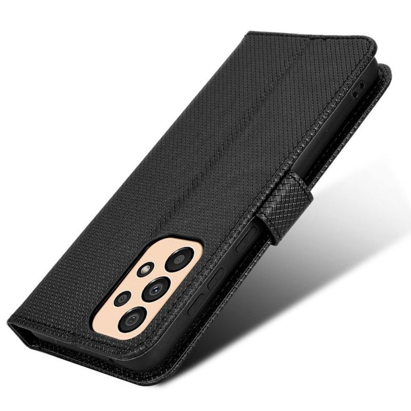 Flip Cover Samsung Galaxy M23 5G Tekstureret Mønster Med Rem