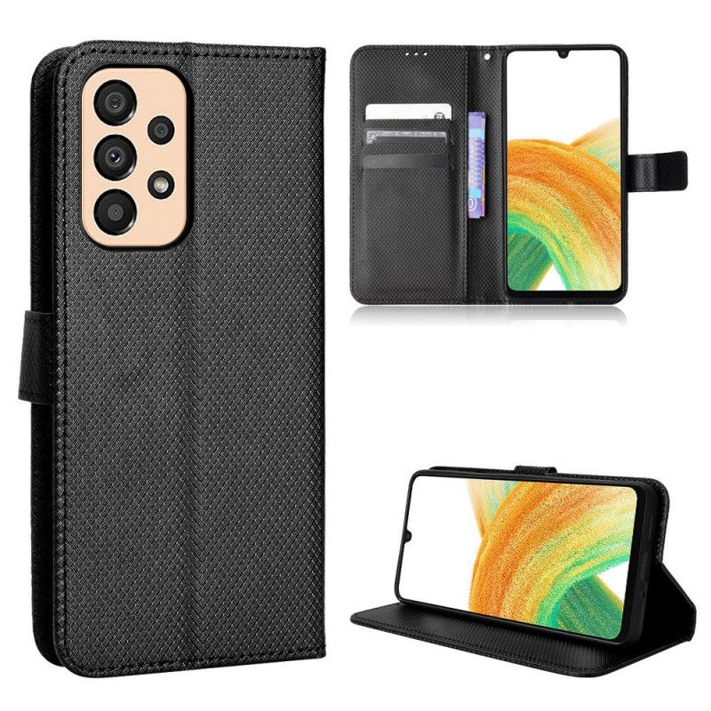 Flip Cover Samsung Galaxy M23 5G Tekstureret Mønster Med Rem