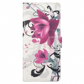 Flip Cover Samsung Galaxy M23 5G Tropiske Blomster