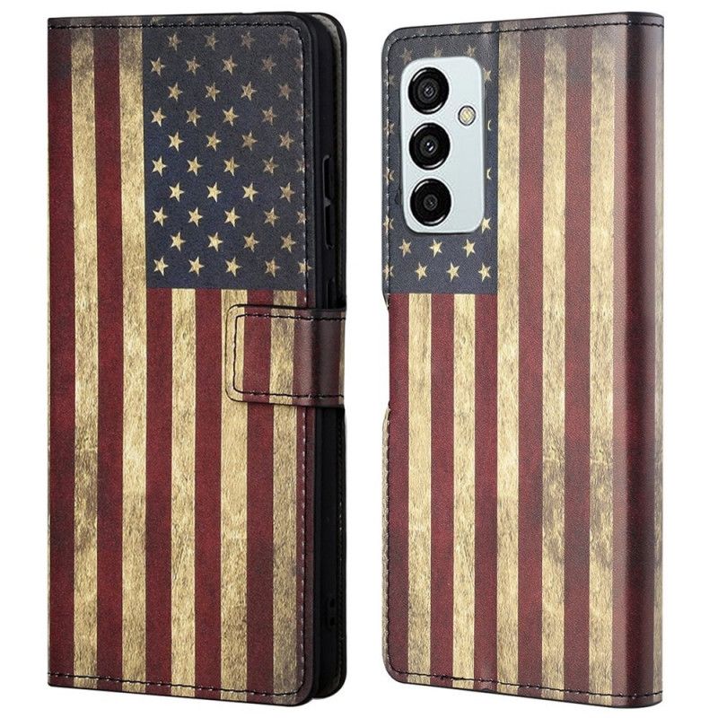 Læder Cover Samsung Galaxy M23 5G Amerikansk Flag