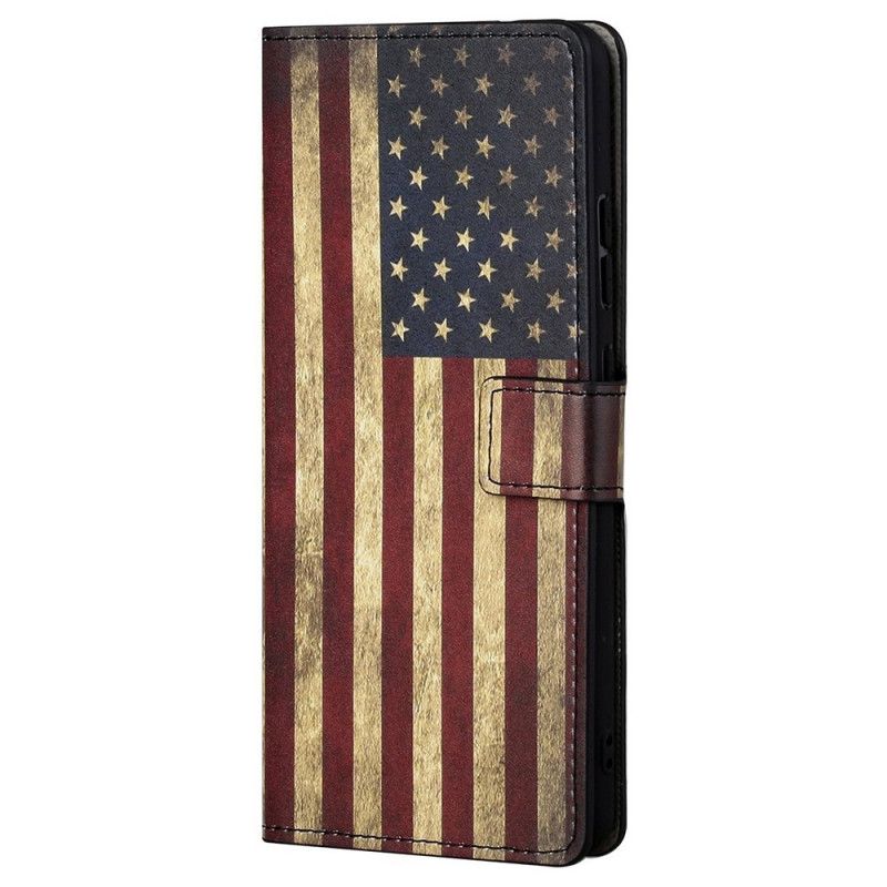 Læder Cover Samsung Galaxy M23 5G Amerikansk Flag