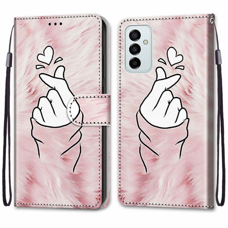 Læder Cover Samsung Galaxy M23 5G Fingerhjerte