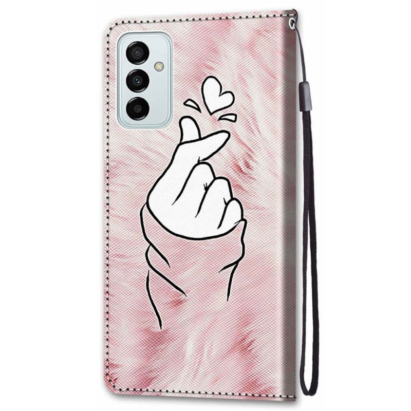 Læder Cover Samsung Galaxy M23 5G Fingerhjerte