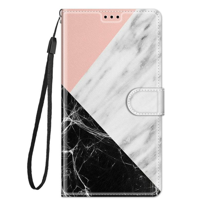 Læder Cover Samsung Galaxy M23 5G Marmor Og Rem