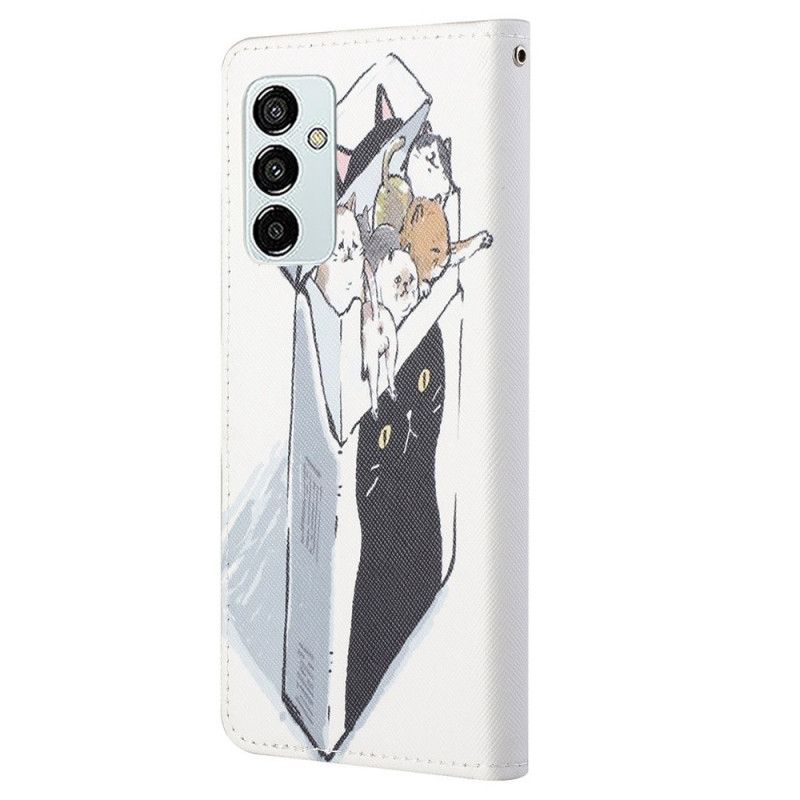 Læder Cover Samsung Galaxy M23 5G Med Snor Thong Katte