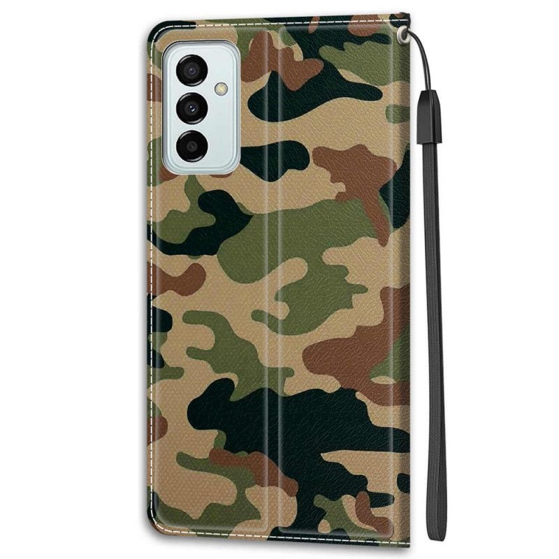 Læder Cover Samsung Galaxy M23 5G Militær Camouflage