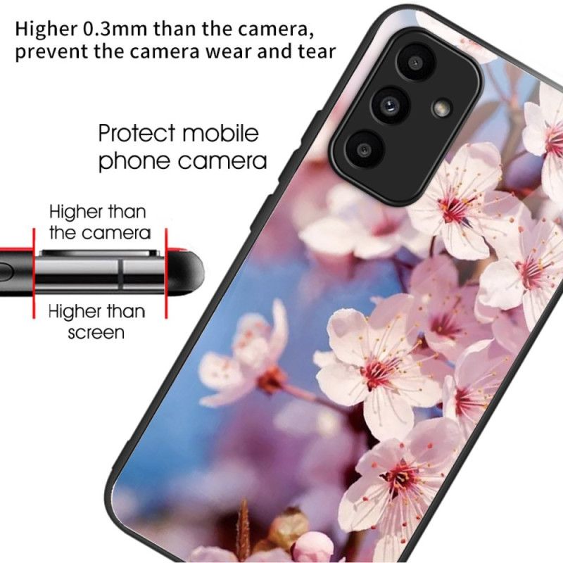 Cover Samsung Galaxy A15 Telefon Etui Ferskenblomster Af Hærdet Glas