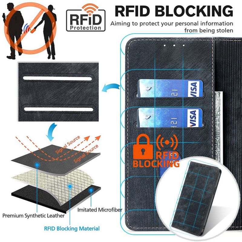 Flip Cover Samsung Galaxy A15 Rfid-blokerende Tegnebog