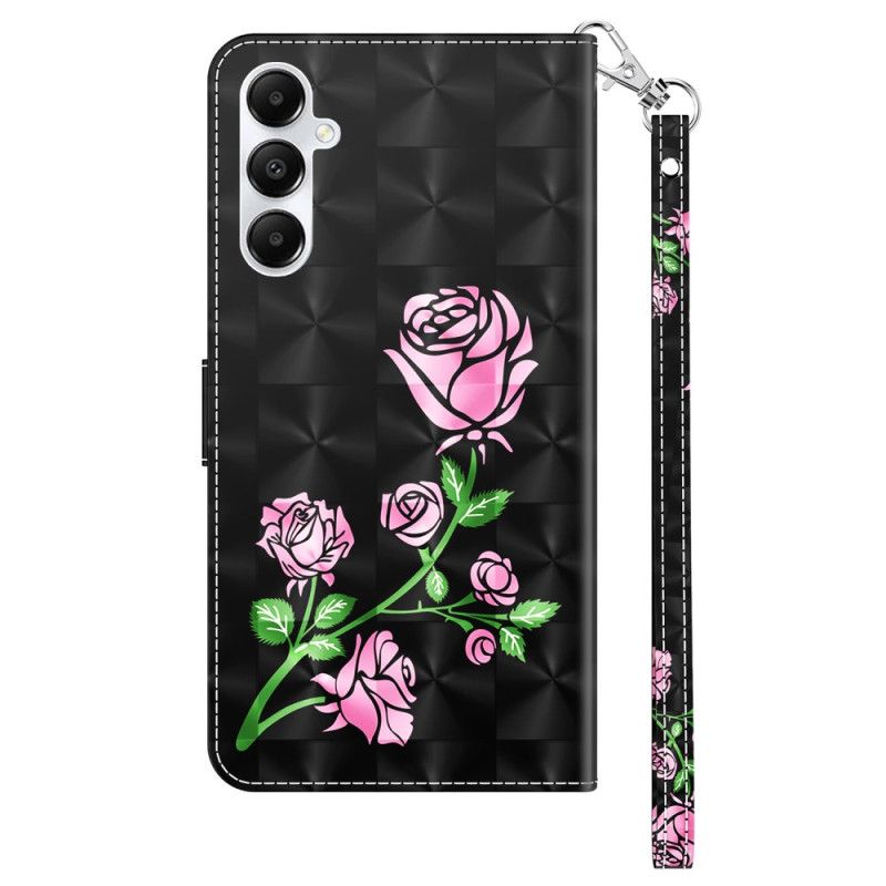 Flip Cover Samsung Galaxy A15 Rosenblomster Med Rem