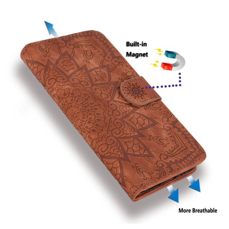 Læder Cover Samsung Galaxy A15 Telefon Etui Trykt Mandala Med Rem