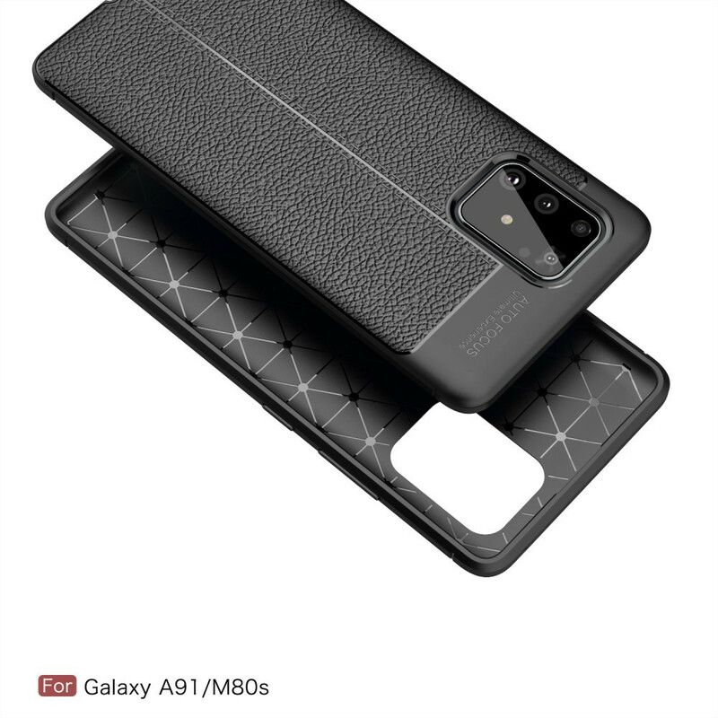 Cover Samsung Galaxy S10 Lite Dobbelt Linje Litchi Lædereffekt