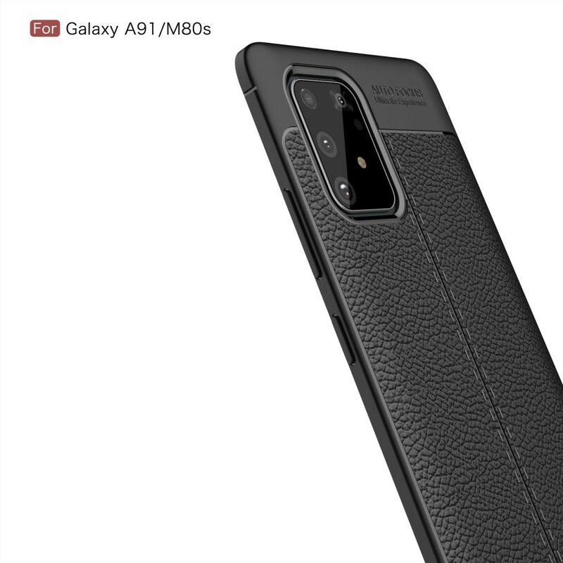 Cover Samsung Galaxy S10 Lite Dobbelt Linje Litchi Lædereffekt